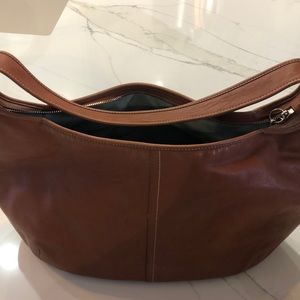 Tan leather Coach purse